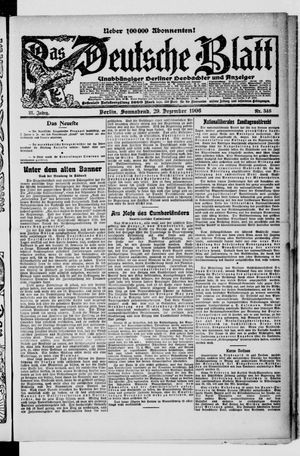 Das deutsche Blatt vom 29.12.1906