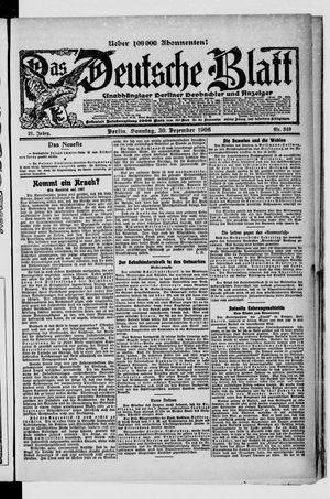 Das deutsche Blatt on Dec 30, 1906