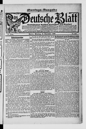 Das deutsche Blatt vom 31.12.1906