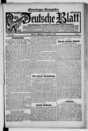 Das deutsche Blatt vom 07.01.1907