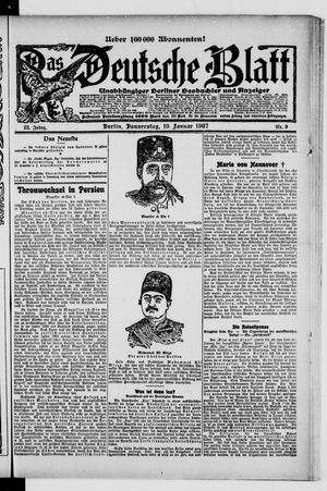 Das deutsche Blatt vom 10.01.1907