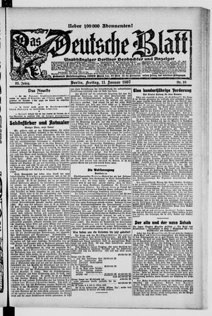 Das deutsche Blatt on Jan 11, 1907
