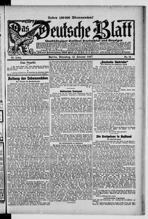 Das deutsche Blatt vom 15.01.1907