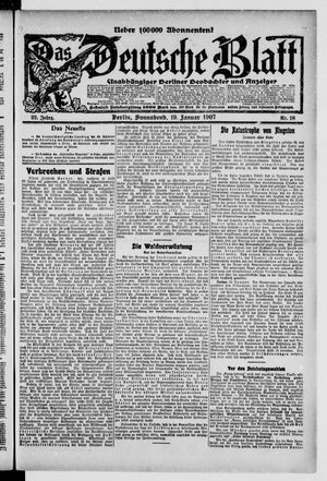 Das deutsche Blatt on Jan 19, 1907