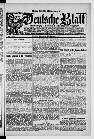 Das deutsche Blatt vom 20.01.1907