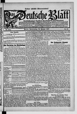 Das deutsche Blatt vom 24.01.1907