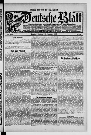 Das deutsche Blatt on Jan 25, 1907