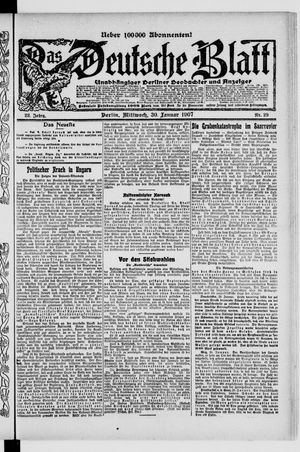 Das deutsche Blatt vom 30.01.1907