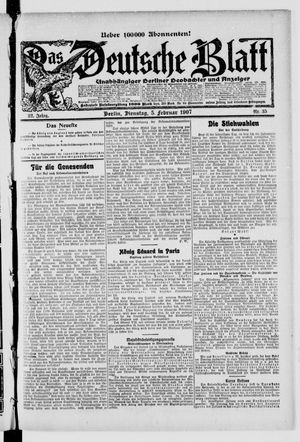 Das deutsche Blatt vom 05.02.1907
