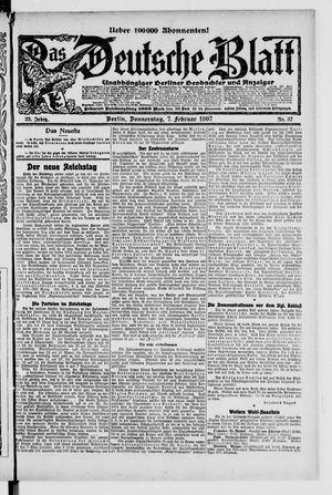 Das deutsche Blatt vom 07.02.1907