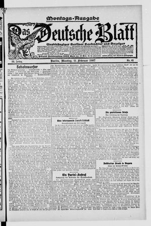 Das deutsche Blatt vom 11.02.1907