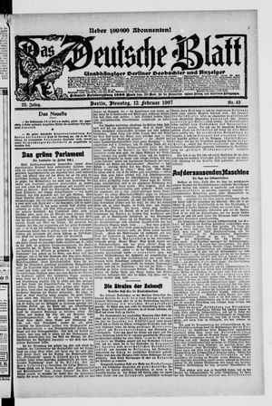 Das deutsche Blatt on Feb 12, 1907