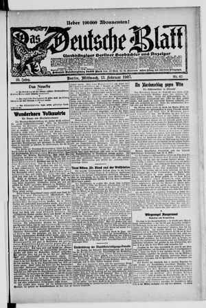 Das deutsche Blatt vom 13.02.1907