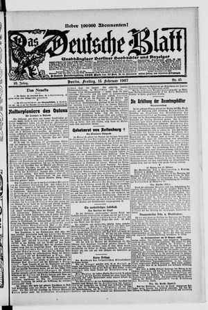 Das deutsche Blatt vom 15.02.1907