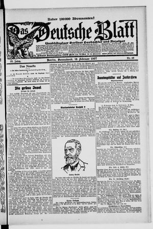 Das deutsche Blatt vom 16.02.1907