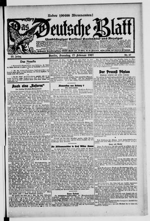 Das deutsche Blatt vom 17.02.1907