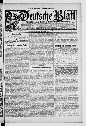 Das deutsche Blatt vom 22.02.1907