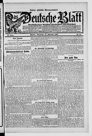 Das deutsche Blatt vom 24.02.1907