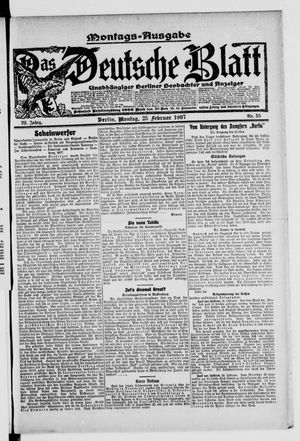 Das deutsche Blatt vom 25.02.1907
