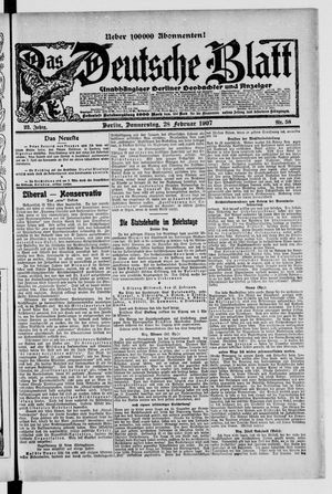 Das deutsche Blatt vom 28.02.1907