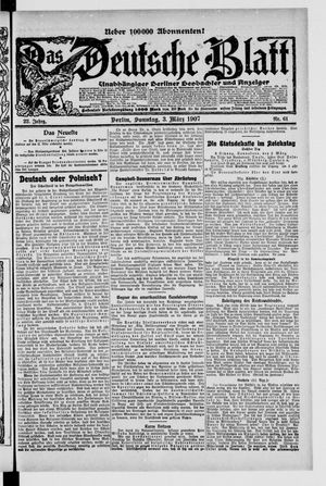 Das deutsche Blatt vom 03.03.1907