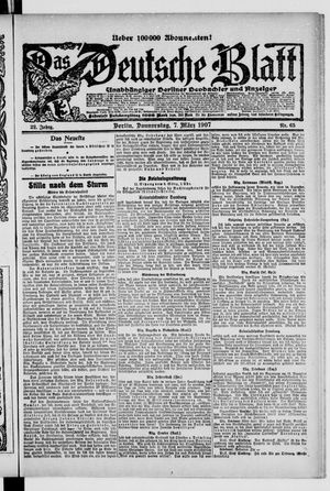 Das deutsche Blatt vom 07.03.1907