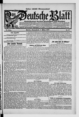 Das deutsche Blatt vom 09.03.1907