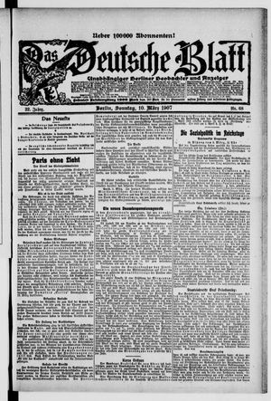Das deutsche Blatt on Mar 10, 1907