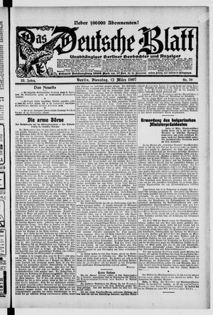 Das deutsche Blatt on Mar 12, 1907