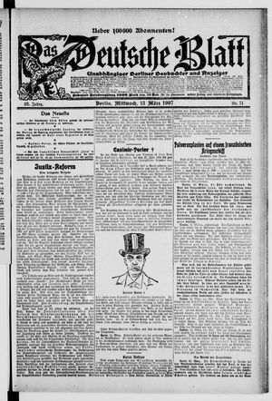 Das deutsche Blatt vom 13.03.1907
