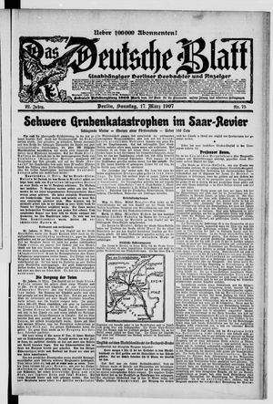 Das deutsche Blatt vom 17.03.1907