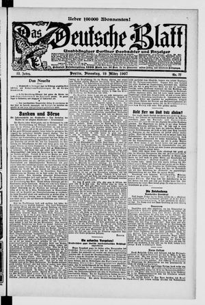 Das deutsche Blatt on Mar 19, 1907