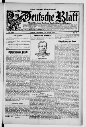 Das deutsche Blatt on Mar 20, 1907