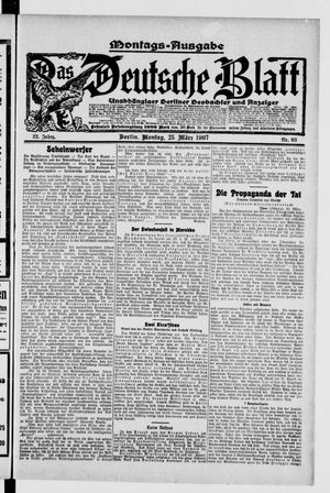 Das deutsche Blatt vom 25.03.1907