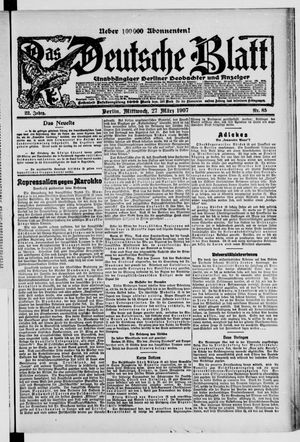 Das deutsche Blatt vom 27.03.1907