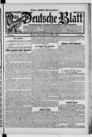 Das deutsche Blatt on Mar 28, 1907