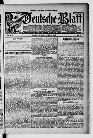 Das deutsche Blatt vom 05.04.1907