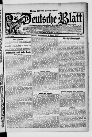 Das deutsche Blatt vom 06.04.1907