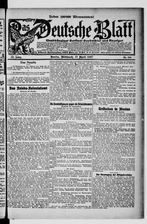Das deutsche Blatt vom 17.04.1907
