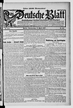 Das deutsche Blatt vom 18.04.1907