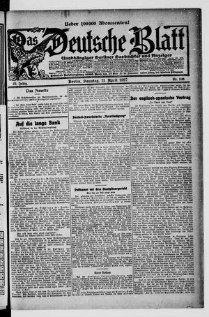 Das deutsche Blatt vom 21.04.1907