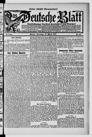 Das deutsche Blatt vom 23.04.1907