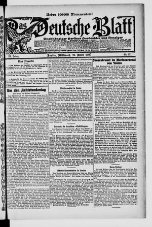 Das deutsche Blatt vom 24.04.1907