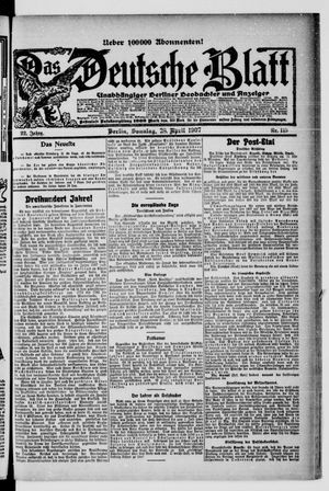 Das deutsche Blatt vom 28.04.1907