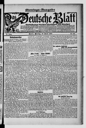 Das deutsche Blatt vom 29.04.1907