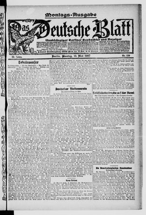 Das deutsche Blatt on May 13, 1907