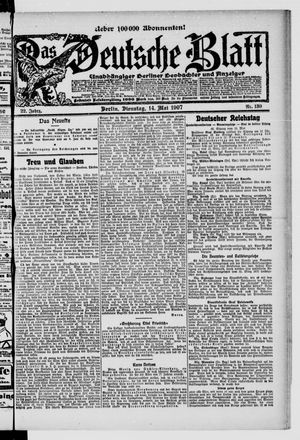 Das deutsche Blatt vom 14.05.1907