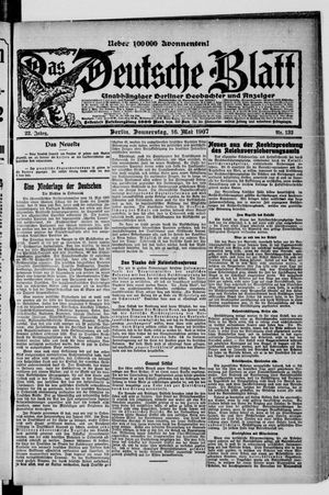 Das deutsche Blatt on May 16, 1907