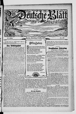 Das deutsche Blatt vom 19.05.1907