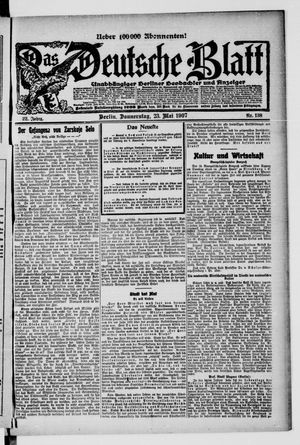 Das deutsche Blatt vom 23.05.1907